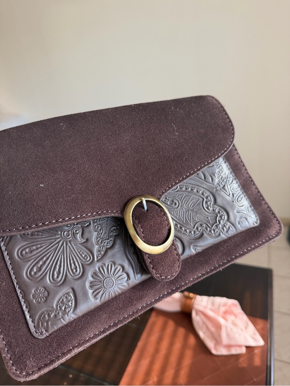 NWT Western Suede Bag
